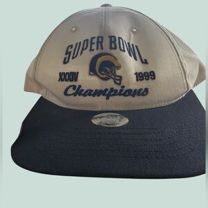 Super Bowl St. Louis Rams XXXIV Champions Cap - White and Blue